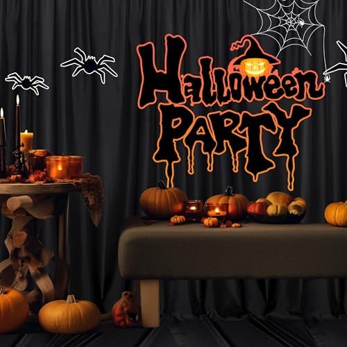 MEETSKY 4 Panels Black Backdrop Curtain for Halloween Party Wedding Ceremony 20ftx 10ft Photo Backdrop Drapes Fabric Backdrop Curtain Rod Pocket Decoration Birthday Party for Boys Men, 5ft x 10ft - Image 2