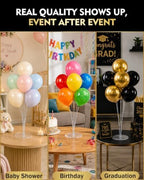Bezente Pro Series Balloon Stand Kit Set of 4, Balloon Sticks Holder with 9 Inch Base for Table, Reusable Multi-Rod Centerpiece Stand for Wedding Birthday Baby Shower Party Decor(No Balloon) - Image 4