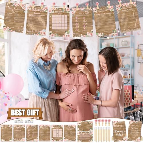 Funnymoom 426 Pcs Girl Baby Shower Games Decorations Set with 8 Games - Image 6