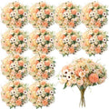 Tigeen 12 Bundles Peonies Artificial Flowers Faux Roses, Champagne by Tigeen