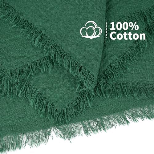 Showgeous 30 Pack Emerald Green Cloth Napkins with Fringe, 16x16 inch - Image 4
