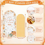 Tegeme 2 Pcs 7.2ft & 6ft a Little Pumpkin is on the Way Arch Backdrop Cover - Image 2
