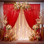 40x10ft Shimmer Red Sequin Backdrop Curtain for Parties, Thick Wrinkle Free Glitter Backdrop Drapes Photo Back Drop Curtains for Birthday Wedding Party Photography Background-6 Panels 5x10ft - Image 3