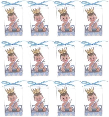 Keepsake Figurine 12 pcs Baby Boy Wearing Crown Holding Bottle | Awesome Decorations or Party Favors | for Pregnancy Announcements, Gender Reveals, Birthday and Special Celebrations - Image 3