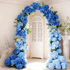 65Pcs Mixed Blue Hydrangea Artificial Flowers Bulk，Realistic Silk Fake Flowers with Stems，Faux Hydrangea Flowers for Wedding Home Decor Centerpieces Living Room Garden Party Baby Shower Decor - Image 5