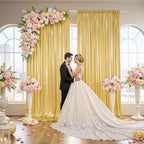 30x10FT Gold Sequin Backdrop Curtain for Party - 6 Panels 5x10FT Wrinkle-Free Shimmer Drapes for Birthday, Wedding, Christmas, Decorations & Photography - Image 4