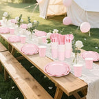 400 Pcs Pink Paper Plates and Napkins Party Supplies Serve for 50 Guests - Image 5