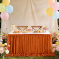 Terracotta Table Skirt 14FT Chiffon Table Skirting 2 Layer Rectangle Terracotta Tablecloth for Birthday Baby Shower Wedding by QueenDream