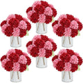 6 Set Pre-Made Flower Table Centerpieces - Burgundy & Dusty Pink by SEKNHOP