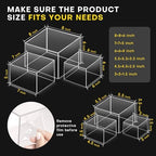 6 Pcs Buffet Risers and Stands, Acrylic Display Box(8" 7" 6" 5" 4" 3") - Image 2