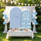 Blue Cielito Lindo Arch Backdrop Cover, HYMENEX 6ft and 7.2ft Mexican Arch Backdrop Cover for Cielito Lindo Party Decorations Mexican Talavera Wedding Bridal Baby Shower Party Supplies - Image 6