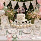 Baby in Bloom Baby Shower Decorations - 321cs Wildflower Theme Baby Shower Plates and Napkins,Floral Baby in Bloom Banner,Backdrop,Balloon,Cups,Box with Letters,Caketopper for Wildflower Baby Shower - Image 5