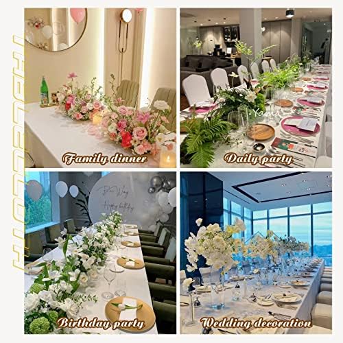 Kesfey 4 Packs White Table Cloths Rectangle 70 x120 inch Washable Polyester Fabric White Tablecloths for 6-8 Ft Tables Stain and Wrinkle Resistant Reusable Table Covers for Parties Wedding Banquet - Image 6