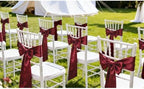 50 Pack Satin Burgundy Chair Sashes Bows for Wedding Party Thanksgiving Halloween Hotel Reception Restaurant Decorations, Event Decorations - Image 2