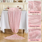 Fanami 6 Pack Cheesecloth Table Runner -10FT Blush Pink Boho Gauze Cheese Cloth Table Runner 120 Inches Long Rustic Sheer Fabric Centerpieces for Wedding Birthday Party Bridal Baby Shower Decorations - Image 3