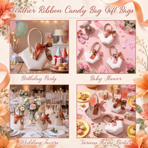 Kacctyen 30pcs Small Purse Gift Bag PU Leather Purse Party Favors, White - Image 5