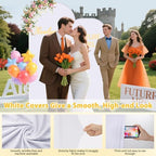 Metal Arch Backdrop Stand and Cover Set of 2, 7.2ft 6ft Gold Party Back drop Arch Stand with Spandex White Background Covers Balloon Garland Kit for Birthday Parties Wedding Ceremony Baby Shower Décor - Image 5
