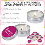 MTLEE 50 Pcs Fuchsia Hot Pink Thank You Candles Baby Shower Wedding Favors - Image 6