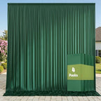 20ft x 10ft Wrinkle Free Hunter Green Backdrop Curtains for Parties, 4 Panels 5x10ft Polyester Green Photo Backdrop Drapes for Wedding Party Jungle Birthday Photography Background by ENJOYYOURPARTY