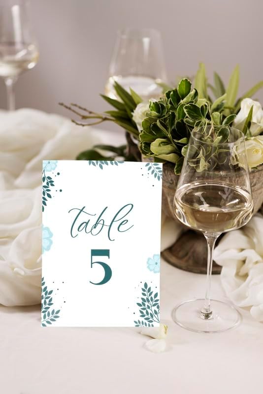 Leaf Design Table Number Cards Double Sided Party Table Numbers for Reception Baby Shower Anniversary Birthday Bridal Party 4x6 Inch - Image 3
