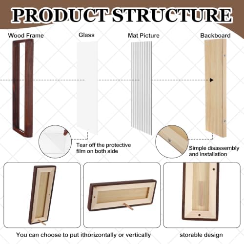 Lineshading 2 Pcs Walnut Wood Photo Strip Frame 12×4 in Photo Booth Frames - Image 6