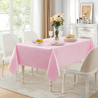 6 Pack Satin Table Cover Rectangle, 60 x 84 Inches, Pink - Image 5