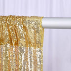 Wedding Backdrop Curtain 10ftx10ft - Gold Sequin and White Satin Drapes - Image 3