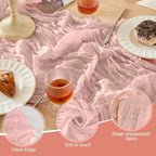 12 Pack Dusty Pink Cheesecloth Table Runner Boho Gauze Home Decor - Image 5