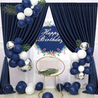 50ftx10ft Wrinkle Free Navy Blue Backdrop Curtains for Parties, 10 Panels 5x10ft Silky Polyester Blue Photo Backdrop Drapes for Weddings Birthday Party Graduation Photography Background Curtains - Image 5