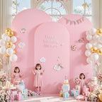 Pink and Blue Arch Backdrop Cover 6FT 5FT 4FT Arch Covers Stretchy Backdrop Set of 3, Gender Reveal Arch Cover Spandex Fitted Fabric Arch Covers for Boy or Girl Party Birthday Baby Shower Decor - Image 3