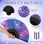 25 Pcs Galaxy Folding Paper Fans Bulk with Organza Bags - Image 3