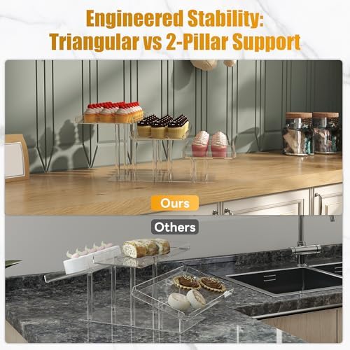 3 Tier Acrylic Cupcake Stand, Transparent Dessert Display - Image 5