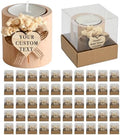 50 Pcs Handmade Personalized Cylinder Candle Holders – Elegant Wedding Favors, Bridal Shower Gifts, Funeral Memorials, & Tealight Candles for Guests by Handmade