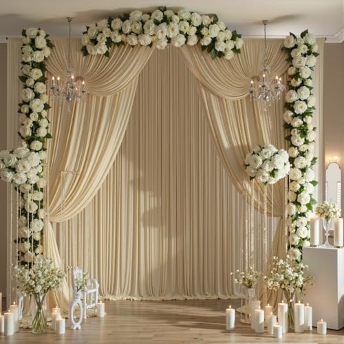 20FTx14FT Champagne Backdrop Curtains for Wedding, Birthday and Photography - Image 2