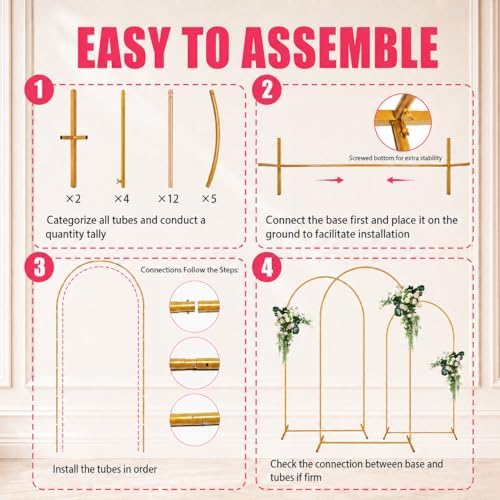 2 Pack Arch Backdrop Stand (7.2FT/6FT), Balloon Arch Stand - Image 5