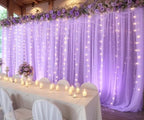 Lavender Tulle Photo Backdrop Curtain with Lights String for Parties Wedding Bridal Shower Sheer Lavender Curtain Backdrop for Birthday Party Baby Shower Photo Booth Photography 20ft x 10ft - Image 4