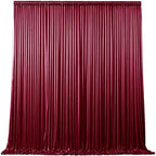 Burgundy Satin Backdrop Curtains 4 Panels - Glitter Photo Drapes for Baby Shower, 20x10FT Shimmer Back Drop Cloth, Wrinkle Free for Birthday Party Prom Wedding Stage Background by WishCare