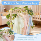 Wooden Baby Shower Crate Closet, Personalized Baby Shower Basket with Wreath & Hanger, Love at First Sight Sonogram Picture Frame, Easy Assembly Baby Clothes Storage Box for Pregnancy Gift - Image 3