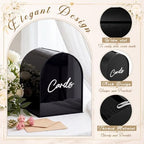 BreezeHug Black Arched Acrylic Wedding Card Box with 3D Cards Letters, Modern Card Holder with Slot for Reception, Bridal Shower, Baby Shower, Birthday Party - Image 4