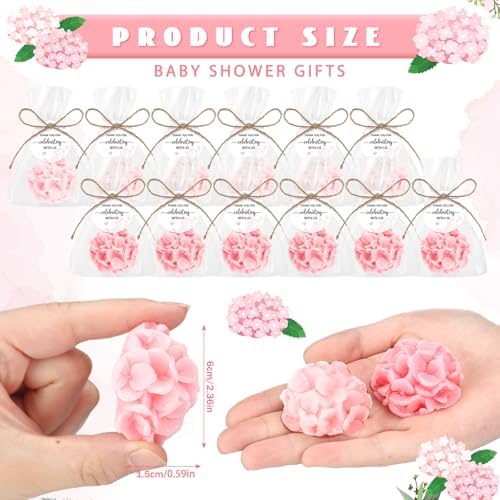 Demissle 40 Pcs Pink Hydrangea Flower Soaps Wedding Bridal Shower Favors - Image 2