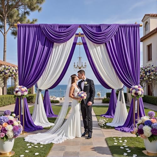 10x12 Deep Purple Backdrop Curtains for Wedding Party 2 Panel 5×12FT Tall - Image 5
