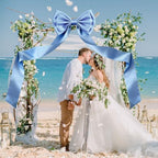Giant Bow Decoration 75x18 Inch, Big Bow for Backdrop with 10 Pcs Satin Ribbon Bows, Large Satin Decorative Bows for Wedding Birthday Party Baby Shower Room Supplies(Blue) - Image 4