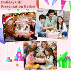 8 Pack Small Woven Baskets with Gift Bags & Ribbons & Cards, Cotton Rope Durable Storage with Handles 12"x8"x5" Empty Gift Baskets for Mother's Day, Baby Showers, Birthdays & Raffle (Pink) - Image 7