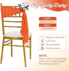 60 PCS Orange Cheesecloth Chair Sashes, 16 x 70 inch Cheesecloth Sashes Rustic Chair Decorative Bows Designed ChairCover for Wedding Banquet Party Aisle Home Kitchen Decoration - Image 4