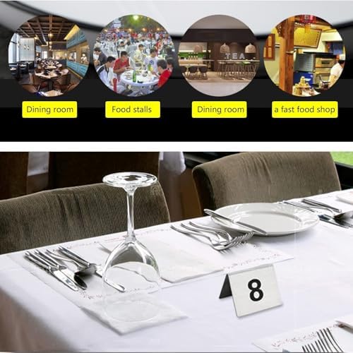 Table Numbers for Wedding Reception Double Sided, Stainless Steel Frosted Digital Cards Holders20 Pack Numbered Tent Frame for Restaurant Baby Shower Banquets, Silver,Numbers 1 to 20 - Image 7