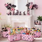 CHENGU 6 Pcs Halloween Storage Bins Collapsible Pink Ghost Storage Baskets - Image 5