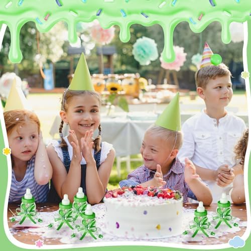 Nuenen 48 Pcs Baby Shower Milk Bottles with Ribbon Plastic Bear Candy Bottles Baby Shower Favors Gender Reveal Wedding Birthday Party Decorations(Green) - Image 6
