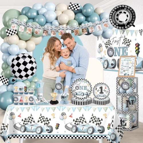 295Pcs Fast One Birthday Decorations For Boys, All-in-One Set for 25 Guests - Image 6