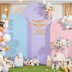 Set of 3 Arch Backdrop Covers(7.2ft, 6.6ft, 6ft) - Premium Stretchy Spandex Backdrop Arch Stand Cover for Baby Shower,Wedding,Party Decor Chiara Cover with Double-Sided Design(Pink Blue Lavender) by Gogoparti