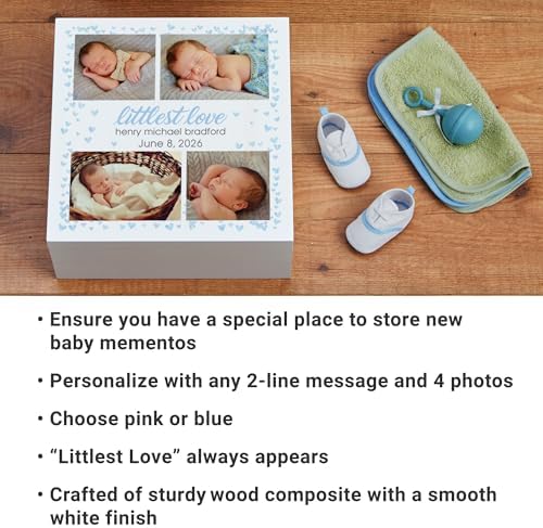 Let's Make Memories Personalized Keepsake Box for New Baby - Memento Storage - Memories Box - Nursery Decor - 12" Lx12 Wx6 H - Littlest Love - Pink - Image 3